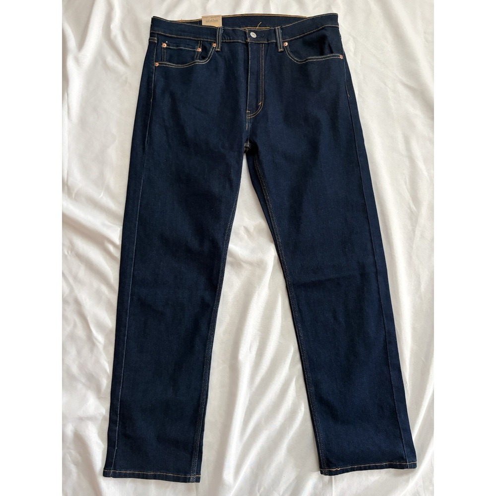 NEW Levi's 505 Jeans Mens 36 X 32 Blue Denim Cotton Stretch Regular Fit Straight